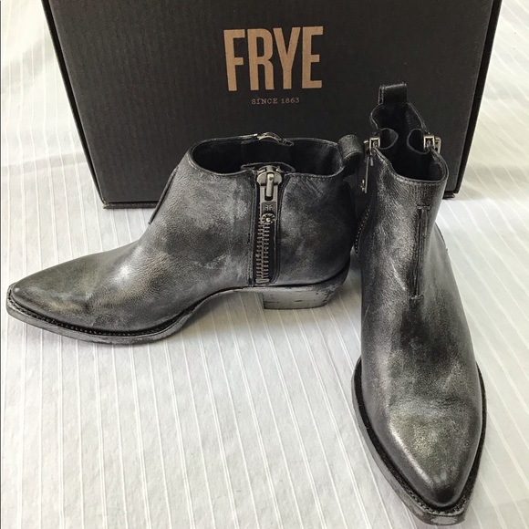 Frye Shoes - FRYE SASHA MOTO BOOTIE ANTHRACITE